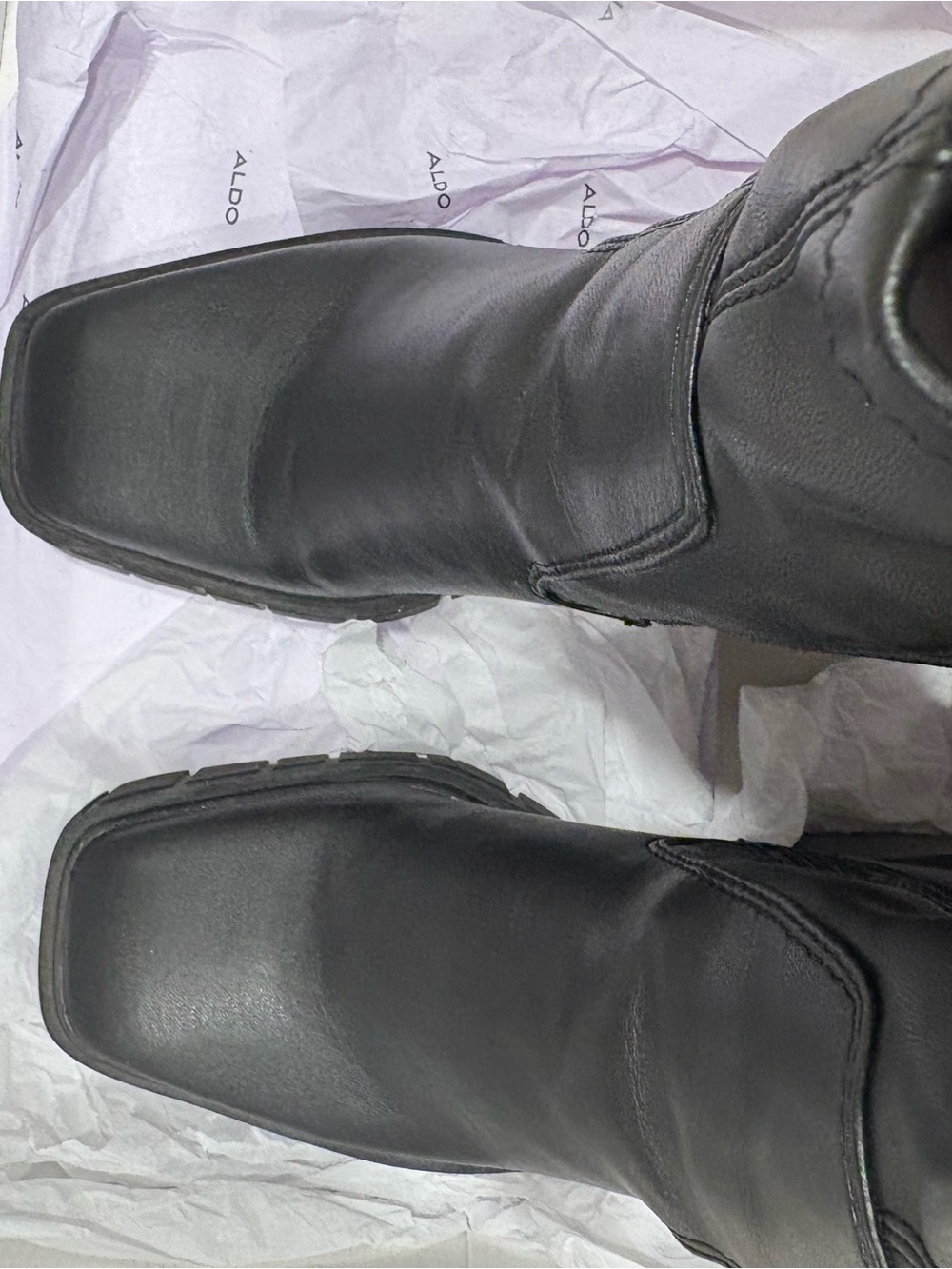 Aldo Black Chunky Platform Ankle Boots - Picture 4 of 6